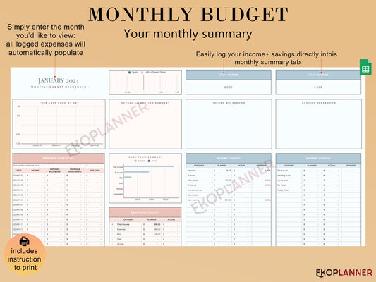 Ultimate Budget Spreadsheet Template for Google Sheets - Layout Version 1.0